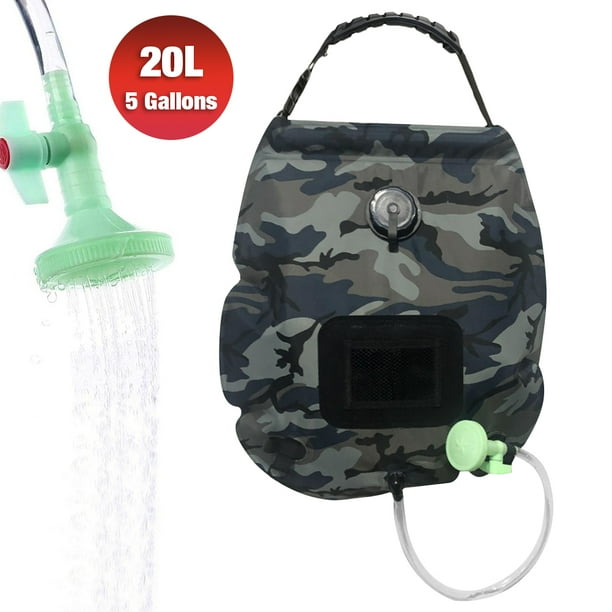 Lemcool Camping Solar Shower Bag Portable Solar Heating 5 Gallons//20L with On-Off Switchable Shower Head for Outdoor Traveling Hiking